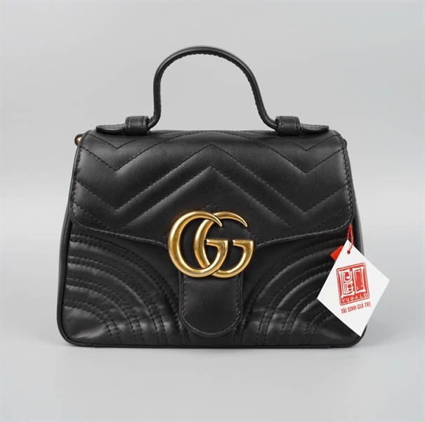 Túi GG marmont handle màu đen (547260493075) sz20 KG+