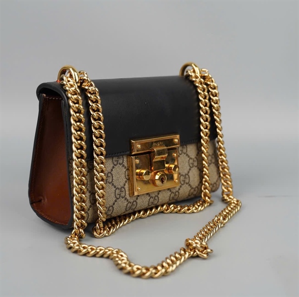 Túi GG padlock xám đen 409437001998 sz20 KG+