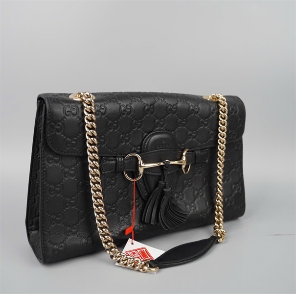 Túi GG đen khóa tua rua (295402001992) sz30 KG+