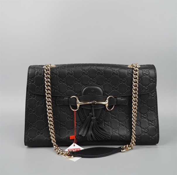 Túi GG đen khóa tua rua (295402001992) sz30 KG+