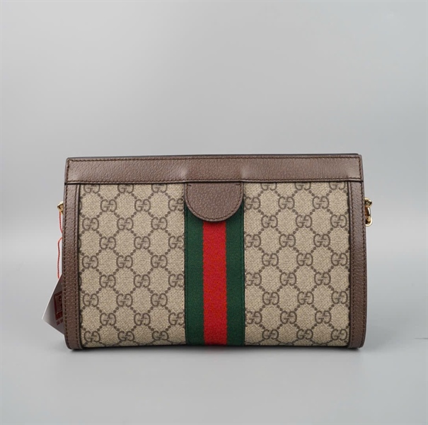 Túi GG Ophidia xám viền nâu(503377520981) sz26 KG+