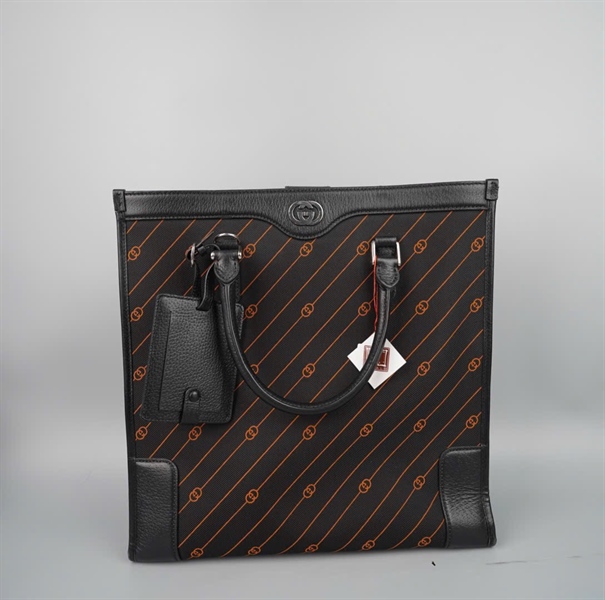 Túi GG tote đen sọc cam 752586496679 sz36 KG+