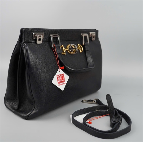 Túi GG màu đen khóa vàng -bạc sz33 KG+