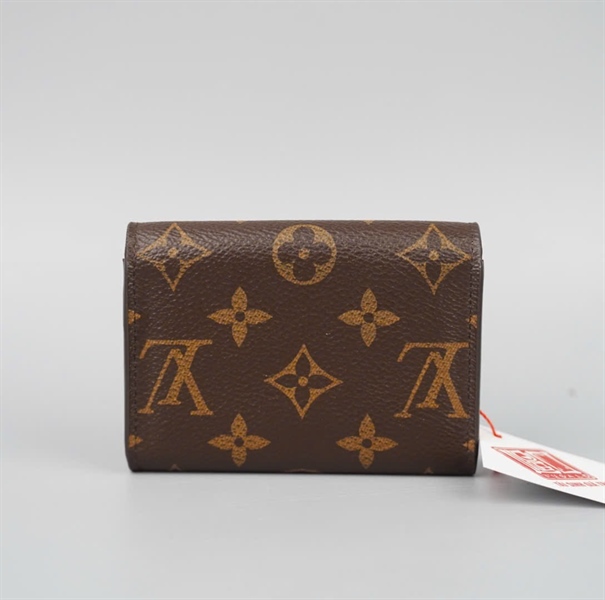 Ví LV hoa nâu nút hồng gập 2 (LT) KG+