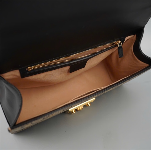 Túi GG Padlock xám con ong (409433213317) sz30 KG+