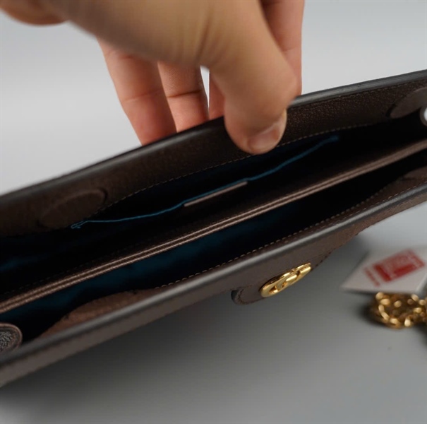 Túi GG Ophidia xám viền nâu(503377520981) sz26 KG+