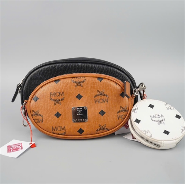 Túi MCM đen nâu trắng (Set 3: 21-17-9cm) (5825K) KG+