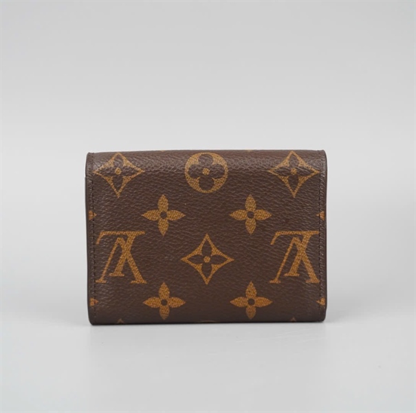 Ví LV hoa nâu nút đỏ gập 2 (LT) KG+