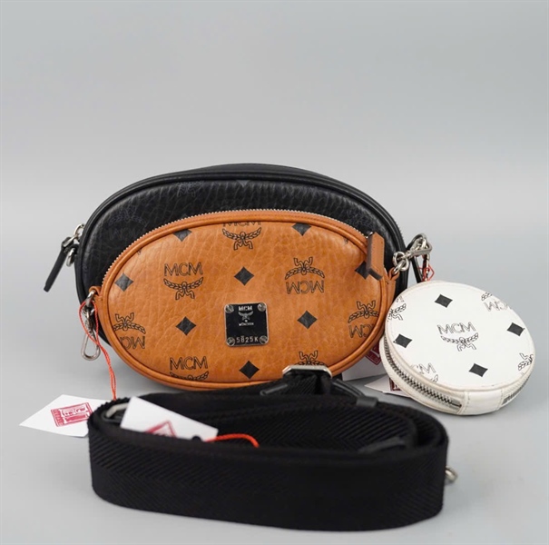 Túi MCM đen nâu trắng (Set 3: 21-17-9cm) (5825K) KG+