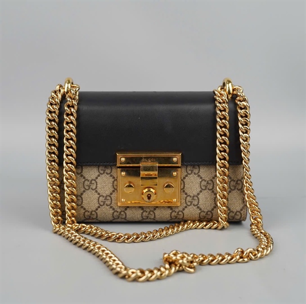 Túi GG padlock xám đen 409437001998 sz20 KG+