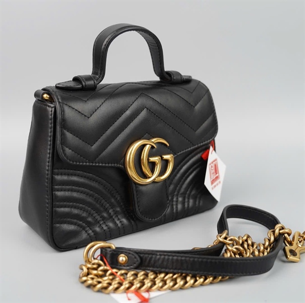 Túi GG marmont handle màu đen (547260493075) sz20 KG+