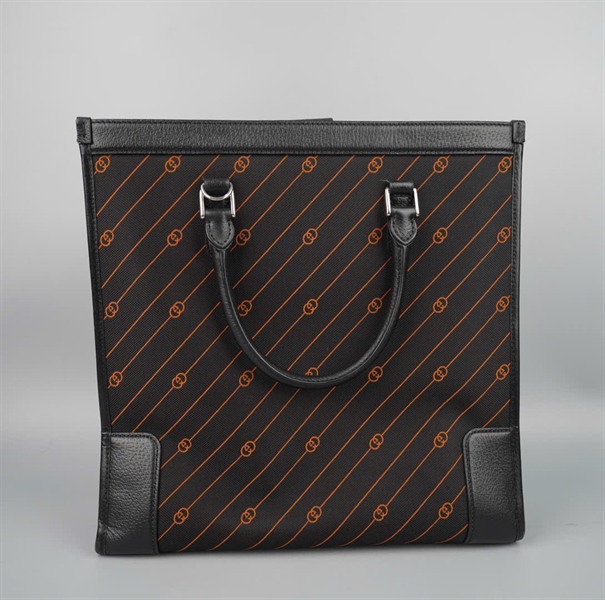 Túi GG tote đen sọc cam 752586496679 sz36 KG+