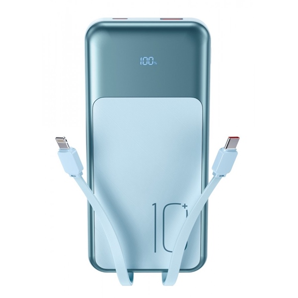 PDP XO PR248 USB-C 20W/USB-A 22.5W, Màn Hình Led Kèm Dây (Type C,IOS) - 10.000mAh - Xanh