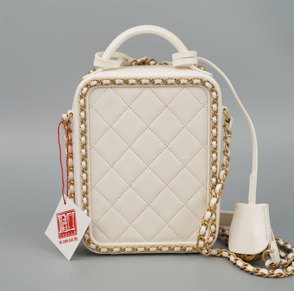 Túi Chanel vanity trắng (30013291) sz12 KG+