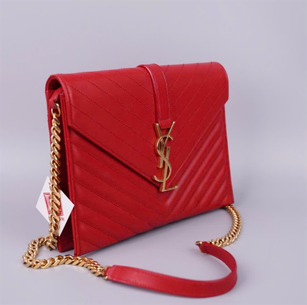 Túi YSL Envelope màu đỏ sz24 KG+