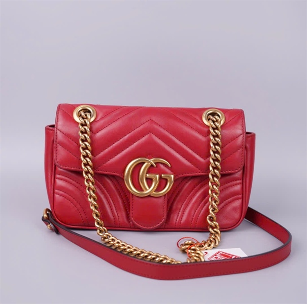 Túi GG Marmont đỏ 446744498879 sz21 KG+