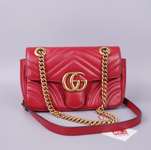 Túi GG Marmont đỏ 446744498879 sz21 KG+