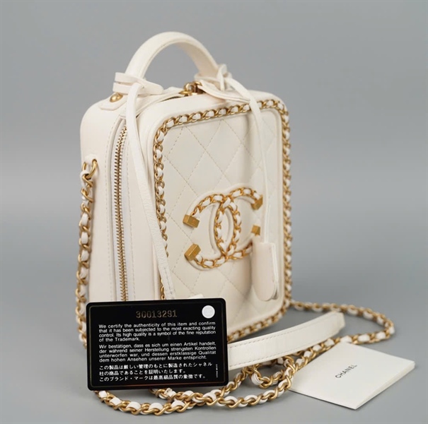 Túi Chanel vanity trắng (30013291) sz12 KG+