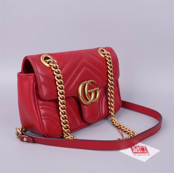 Túi GG Marmont đỏ 446744498879 sz21 KG+