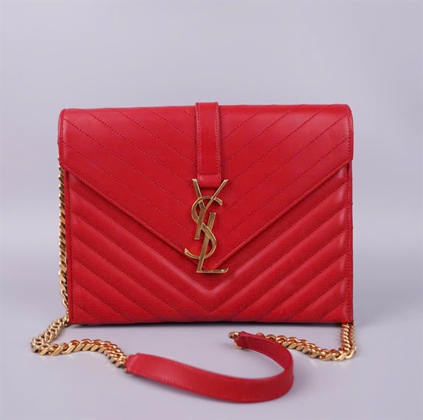Túi YSL Envelope màu đỏ sz24 KG+