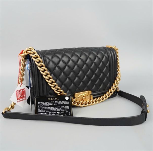 Túi Chanel boy đen 26821741 (A-T) sz25 KG+