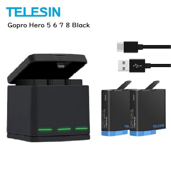 Combo 1 dock sạc Telesin + 1 pin Telesin | cho gopro hero 5 6 7 8