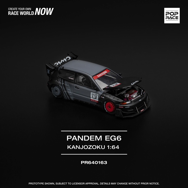[SGTVN] Poprace Diecast PR640163 PANDEM CIVIC EG6 "KANJOZOKU"