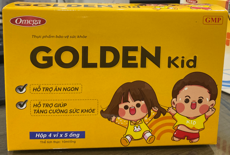 Golden kid (Hỗ trợ ăn ngon, giúp tăng cường sức khoẻ) (Hộp 4 vỉ x 5 ống x 10ml) - Mediphar