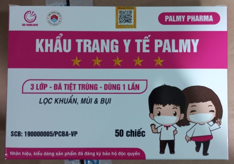 Khẩu trang y tế Palmy màu vàng trẻ em hình thú 3 lớp (Giấy lọc) (Hộp 50 cái) - Palmy Pharma 2