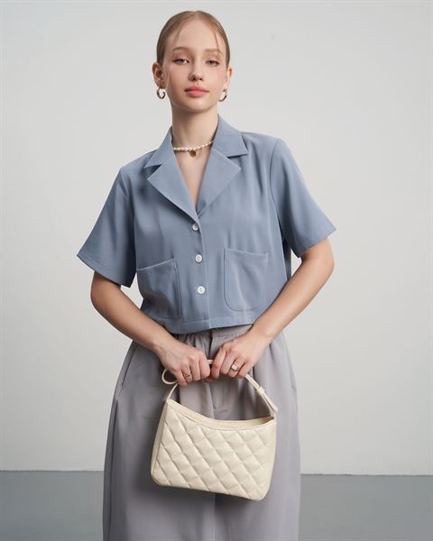 Cropped Short Sleeve Blazer