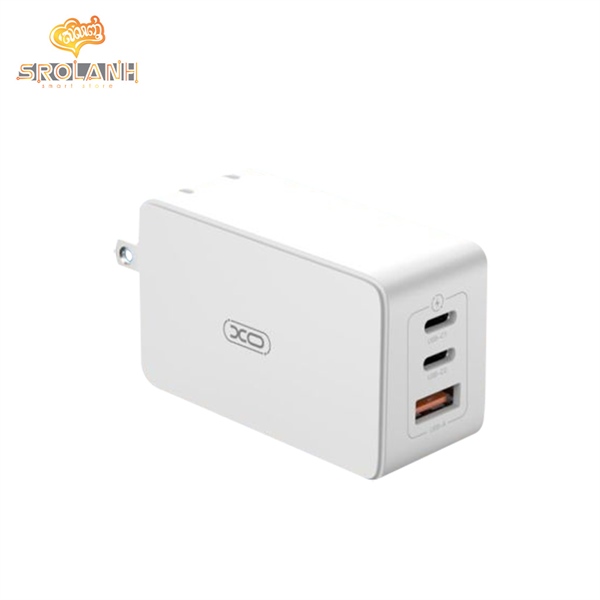 Đầu Sạc XO CE13 (US) 65W 2 Cổng (C PD65W/USB 22.5W) Trắng
