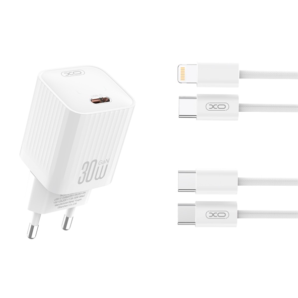 Bộ Sạc PD30W (Dây Type C to IOS) XO L148 EU Trắng