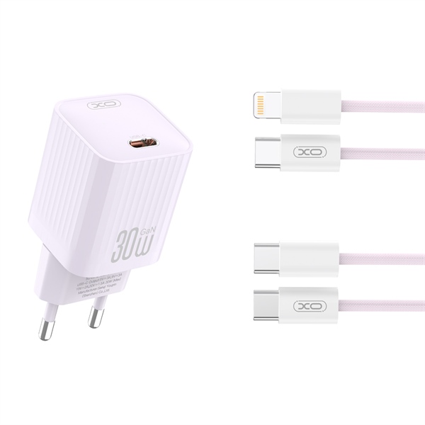 Bộ Sạc PD30W (Dây Type C to IOS) XO L148 EU Tím