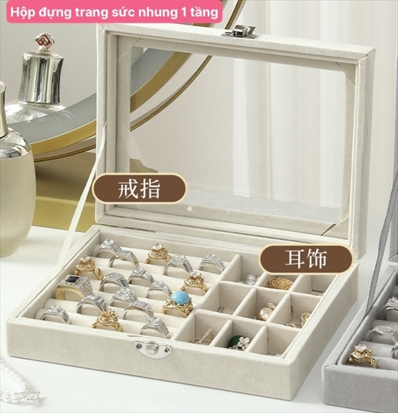 Hộp đựng trang sức bọc nhung