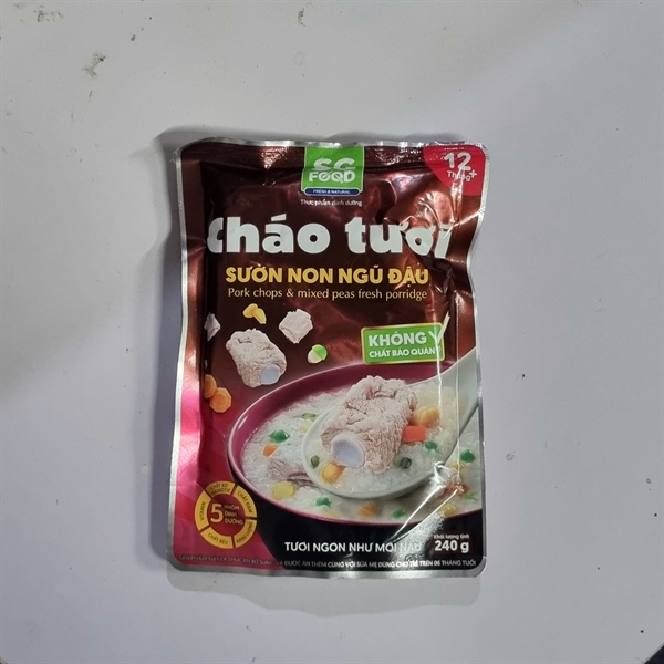 Cháo tươi SGFOOD sườn non ngũ đậu 12M+ túi 240g 30.