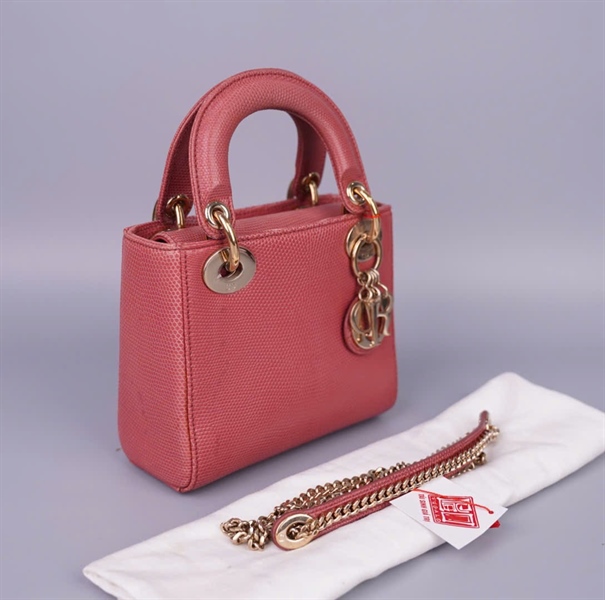 Túi Dior Lady lizard hồng (01-MA-0179) szmini (BMC) KG+