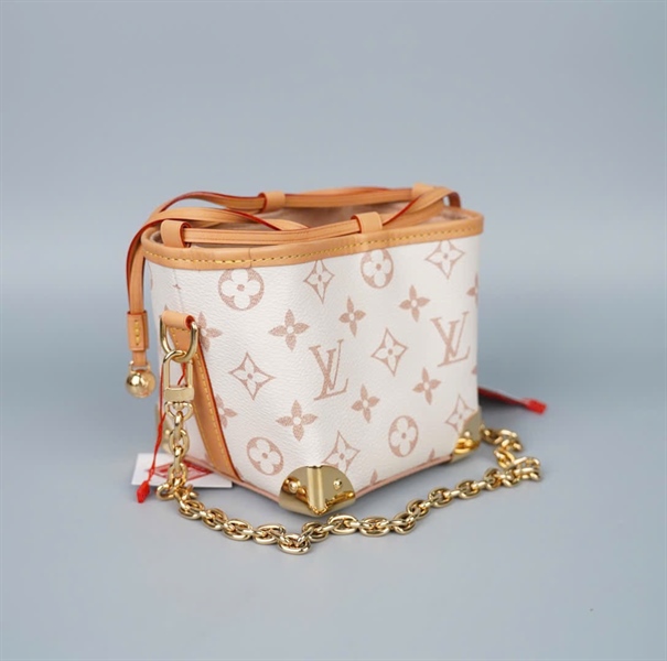 Túi LV Bucket nude hoa nâu 2 strap sz11 (BMC) KG+
