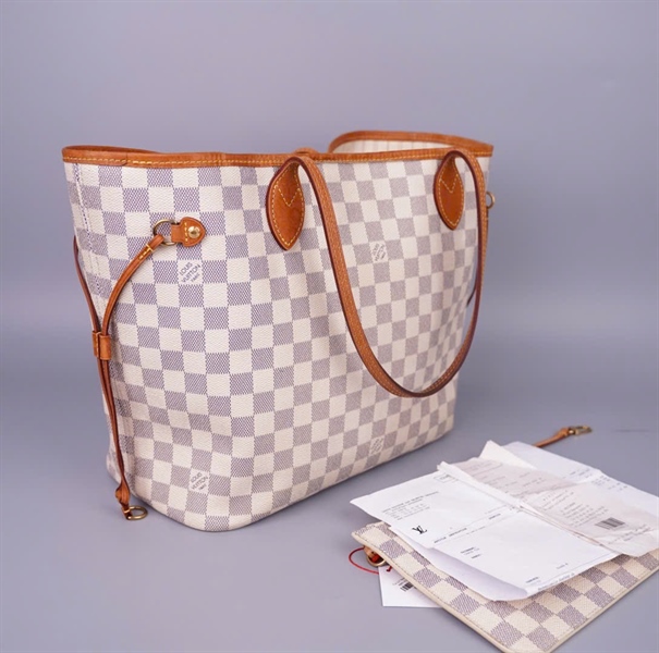 Túi LV Neverfull ô vuông xám kèm ví sz31 (BMC) KG+
