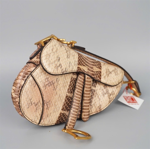 Túi Dior Saddle nude da trăn (02-MA-0139) sz17 (BMC) KG+