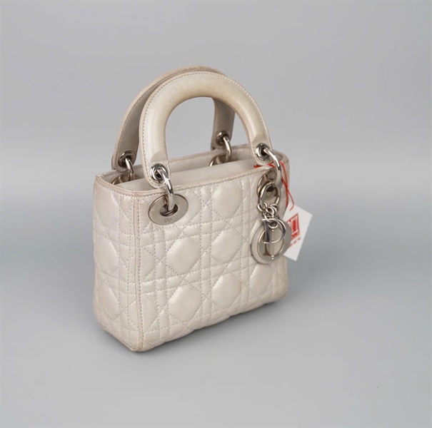 Túi Dior lady màu xám (17-BO-0135) sz mini KG+