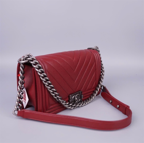 Túi Chanel boy đỏ (24938238) sz25 (BMC) KG+