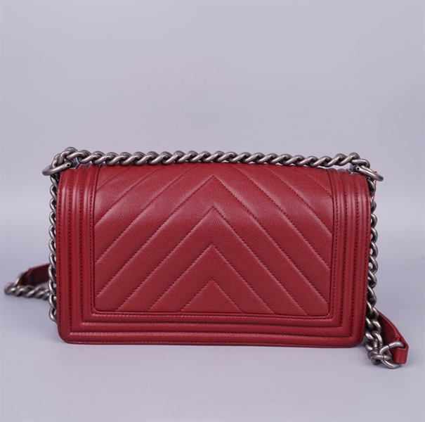 Túi Chanel boy đỏ (24938238) sz25 (BMC) KG+