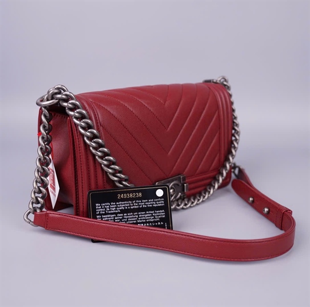 Túi Chanel boy đỏ (24938238) sz25 (BMC) KG+