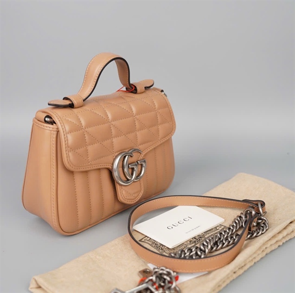 Túi GG Marmont handle nude (H036407792) sz20 (BMC) KG+