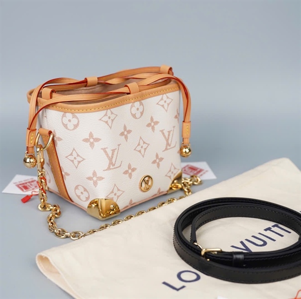 Túi LV Bucket nude hoa nâu 2 strap sz11 (BMC) KG+