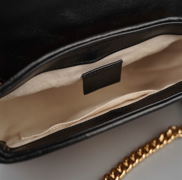 Túi GG Marmont Handle nâu nắp trắng (486628) sz20 (BMC) KG+