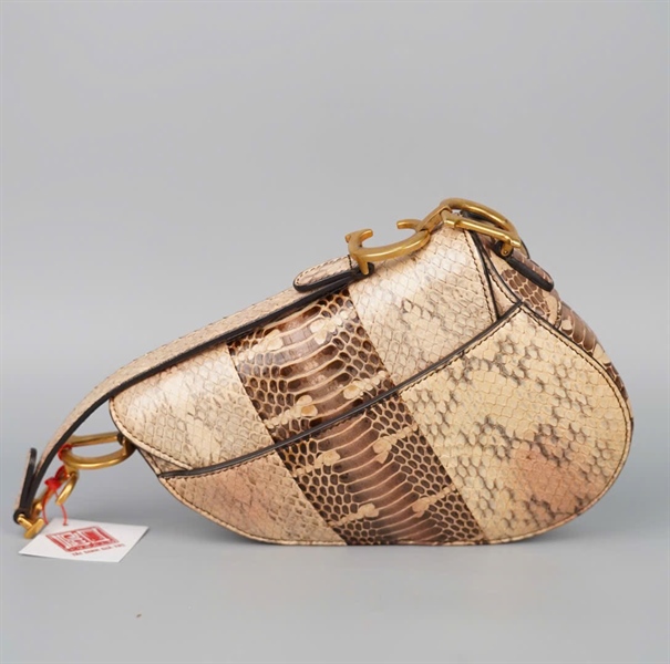 Túi Dior Saddle nude da trăn (02-MA-0139) sz17 (BMC) KG+