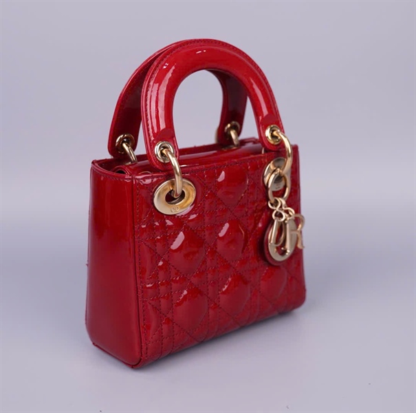 Túi Dior Lady đỏ bóng (ID-0210) szmini (BMC) KG+