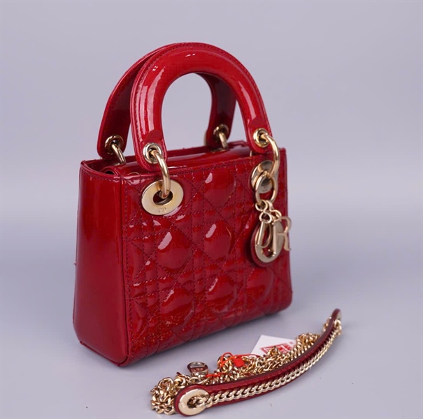 Túi Dior Lady đỏ bóng (ID-0210) szmini (BMC) KG+