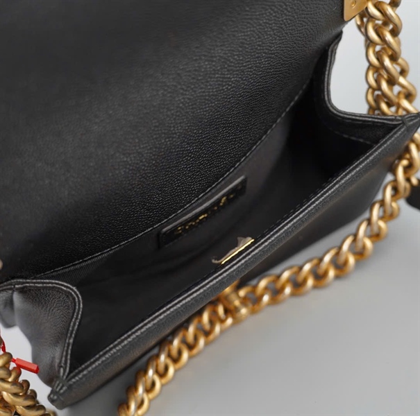 Túi Chanel Boy đen viền xích (X113661P7) sz20 (BMC) KG+